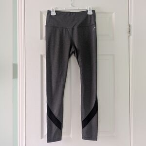High Waisted Charcoal Legging With Mesh Detail